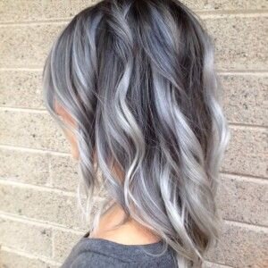 Balayage silver hair