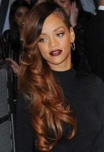 Rihanna's Side Swept Hair