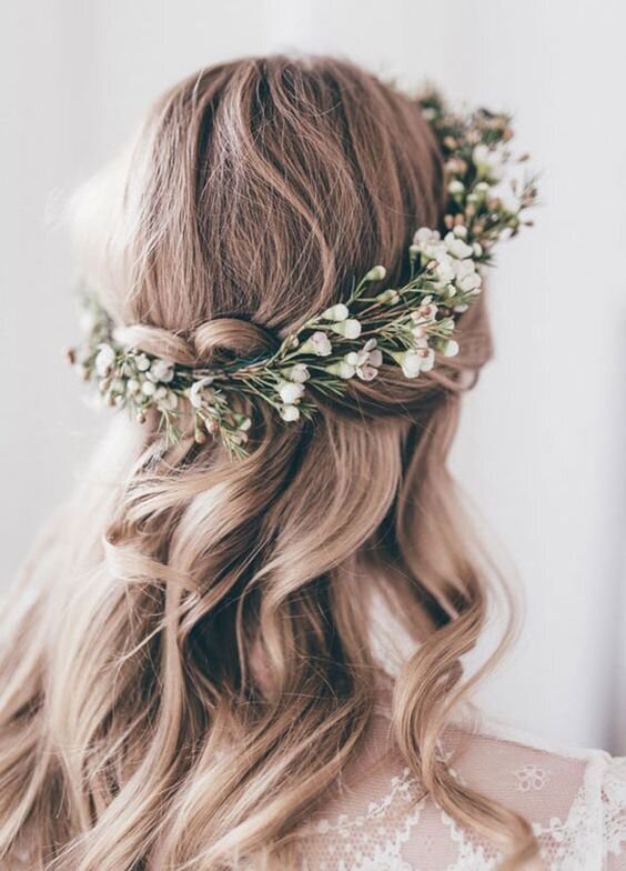 valentine's day hairstyle flower crown